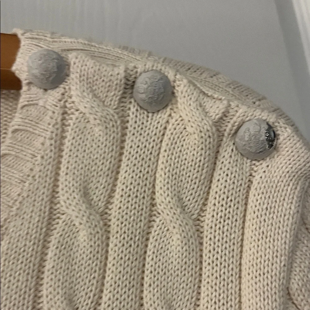 Ralph Lauren Beige Cable Knit Sweater with Crest Patch - Picture 7 of 10